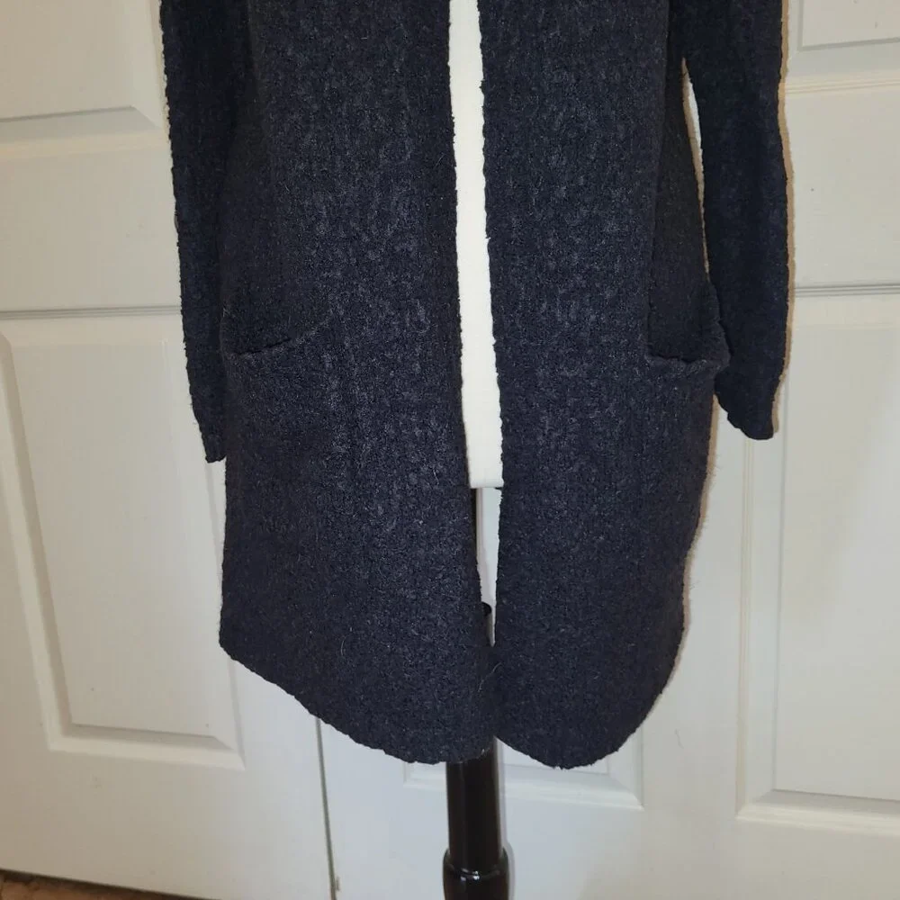 Women's Torrid Long Black Rough Knit Open Front Cardigan with Pockets - Size 3 - Picture 5 of 9